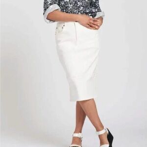 ERDEM White Midi Pencil Skirt Casual
